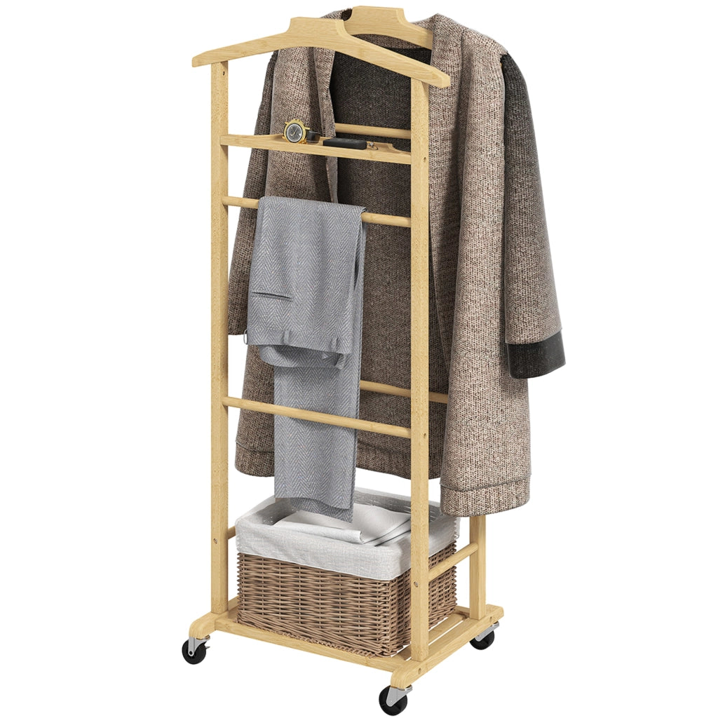 Appendiabiti con rotelle e scaffale ¨C Minimal ¨C bamb¨´