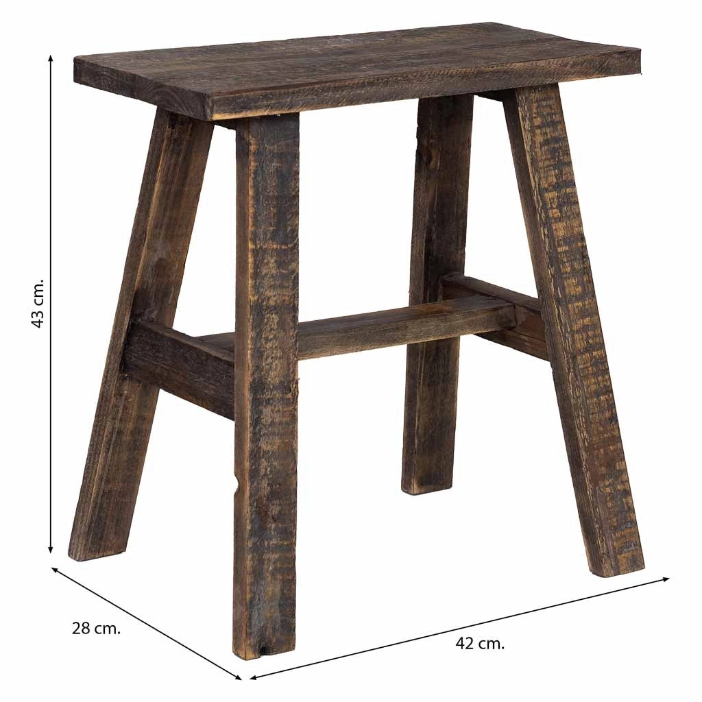 Sgabello in legno 42x28x43h cm