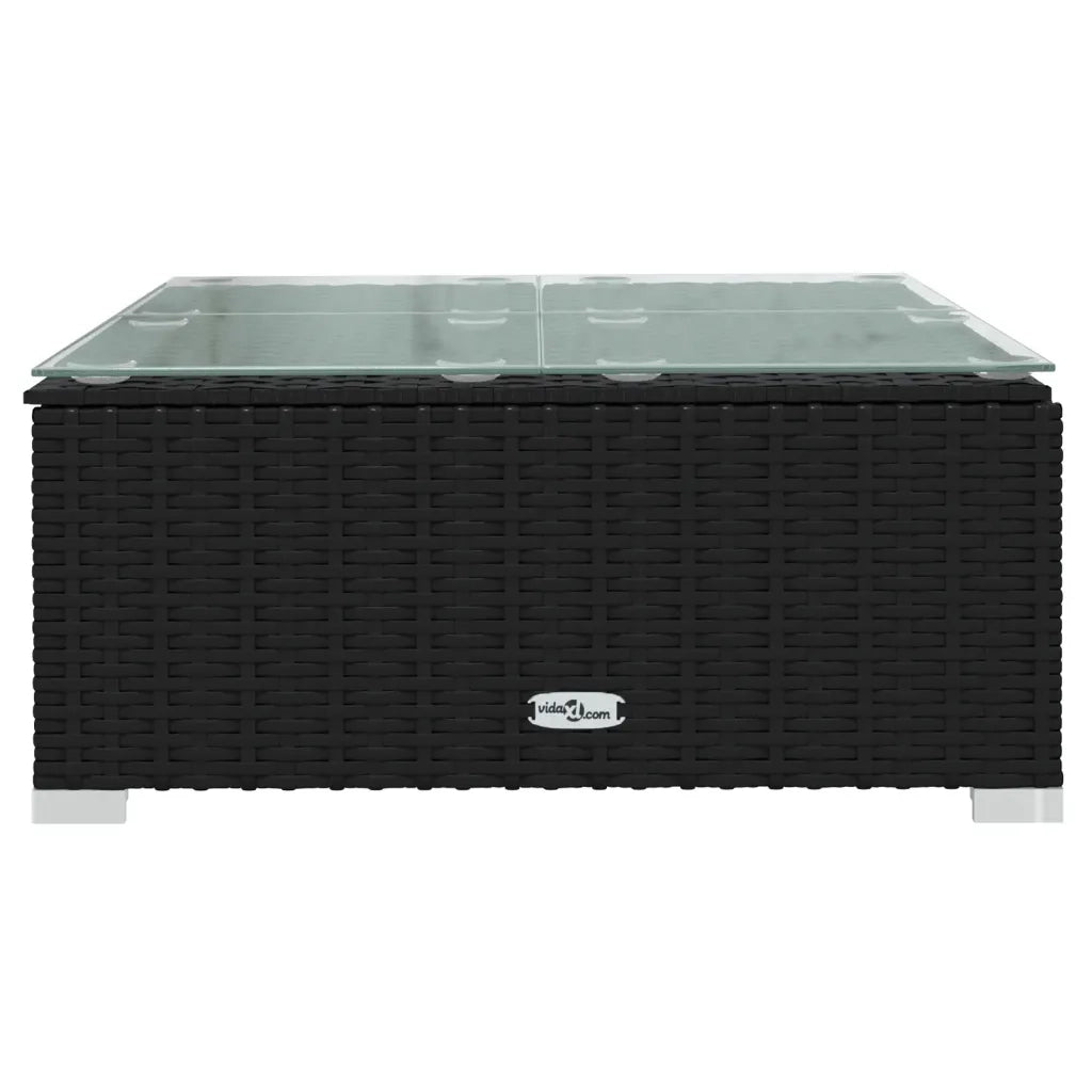 Set Divani da Giardino 9 pz con Cuscini in Polyrattan Nero 3102287