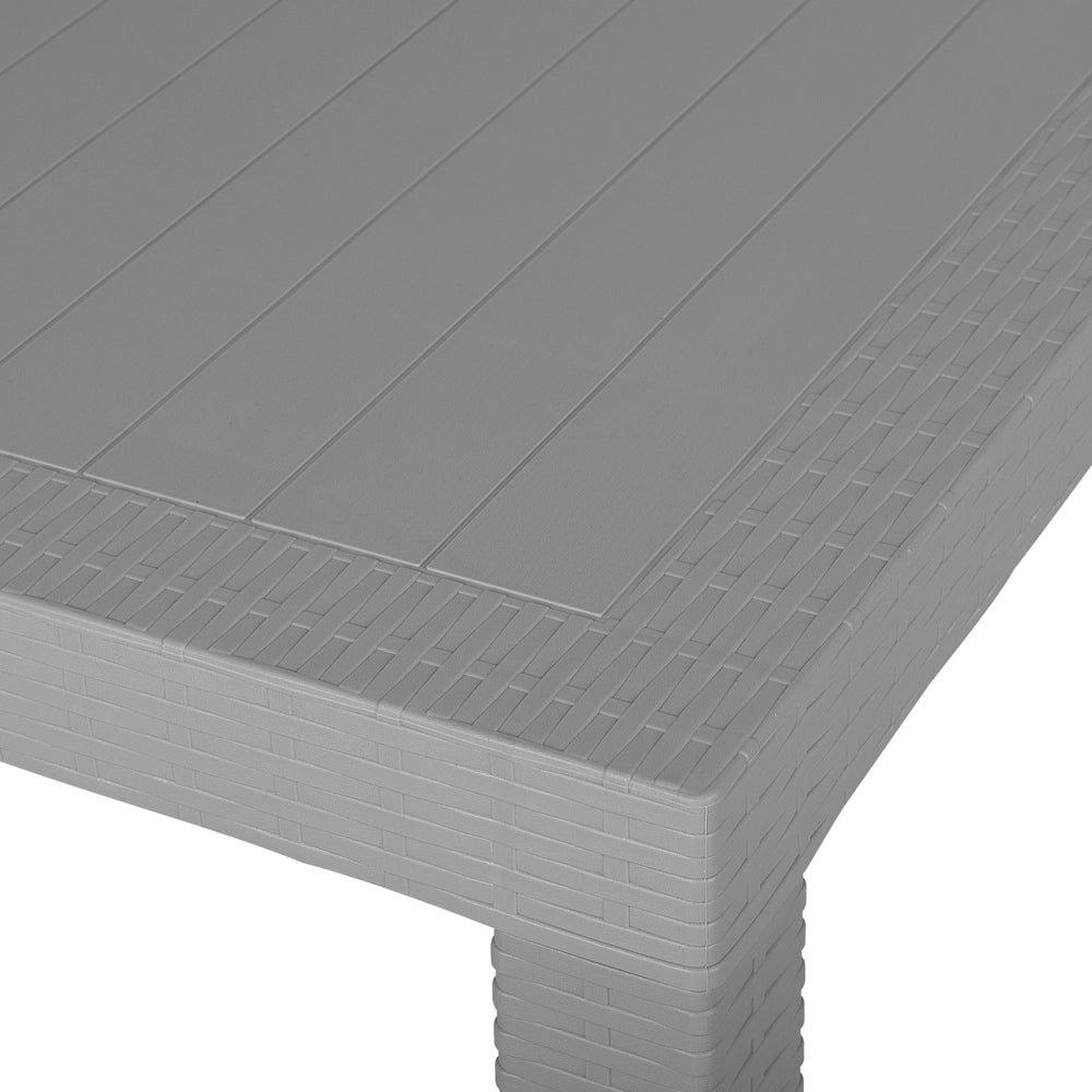 Set da pranzo da giardino Tavolo quadrato grigio chiaro 80 x 80 cm 4 sedie impilabili 4 posti minimalista
