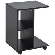 Tavolino con ruote e scaffali aperti ¨C Minimal ¨C Nero 45x35x58 cm