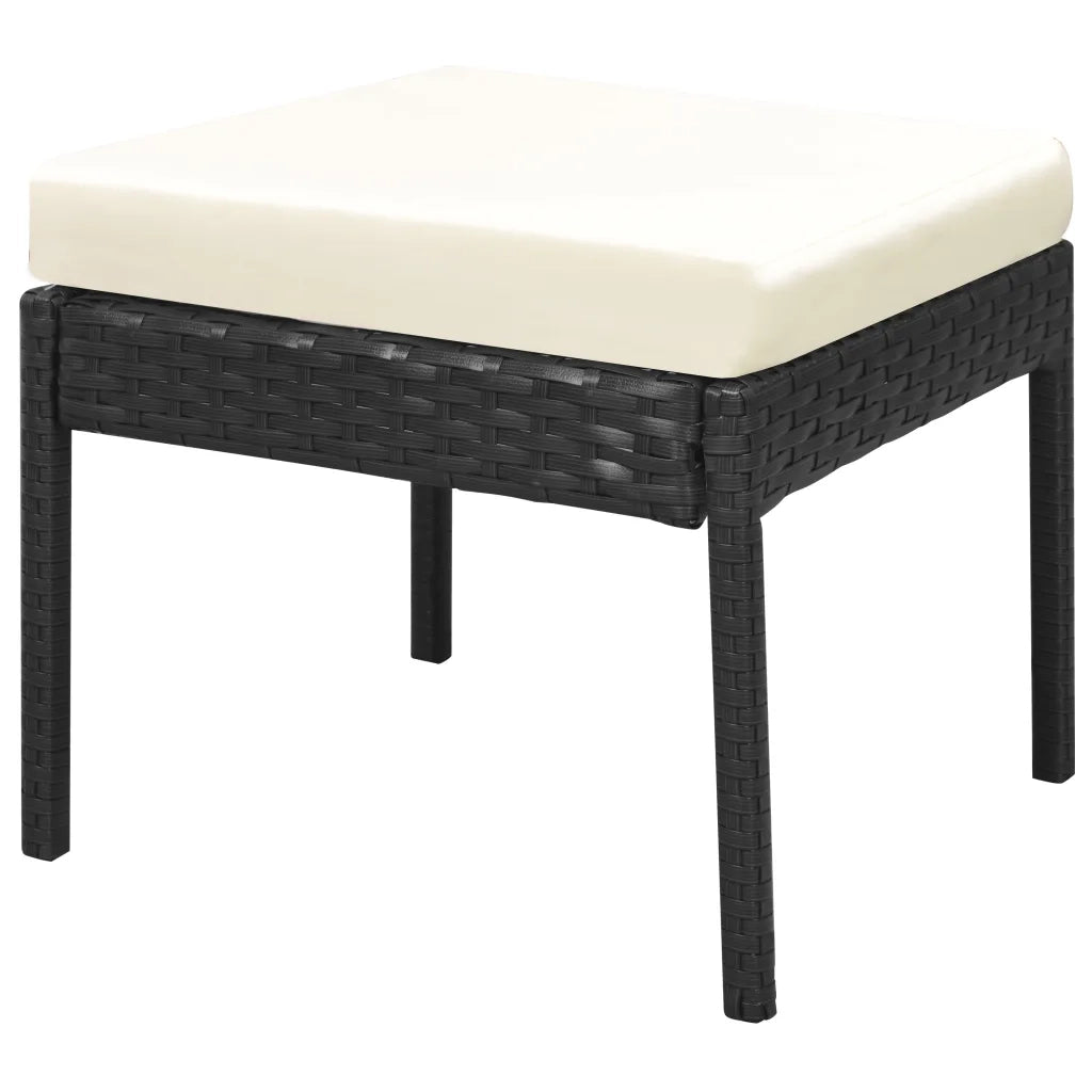 Set Divani da Giardino 6 pz | Set Salotto da Giardino con Cuscini in Polyrattan Nero