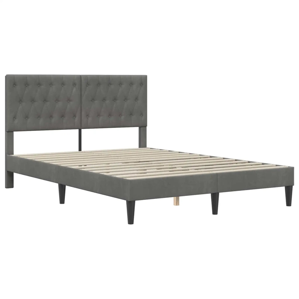 Struttura del letto-Giroletto Grigio Scuro 140 x 190 cm Velluto 752739