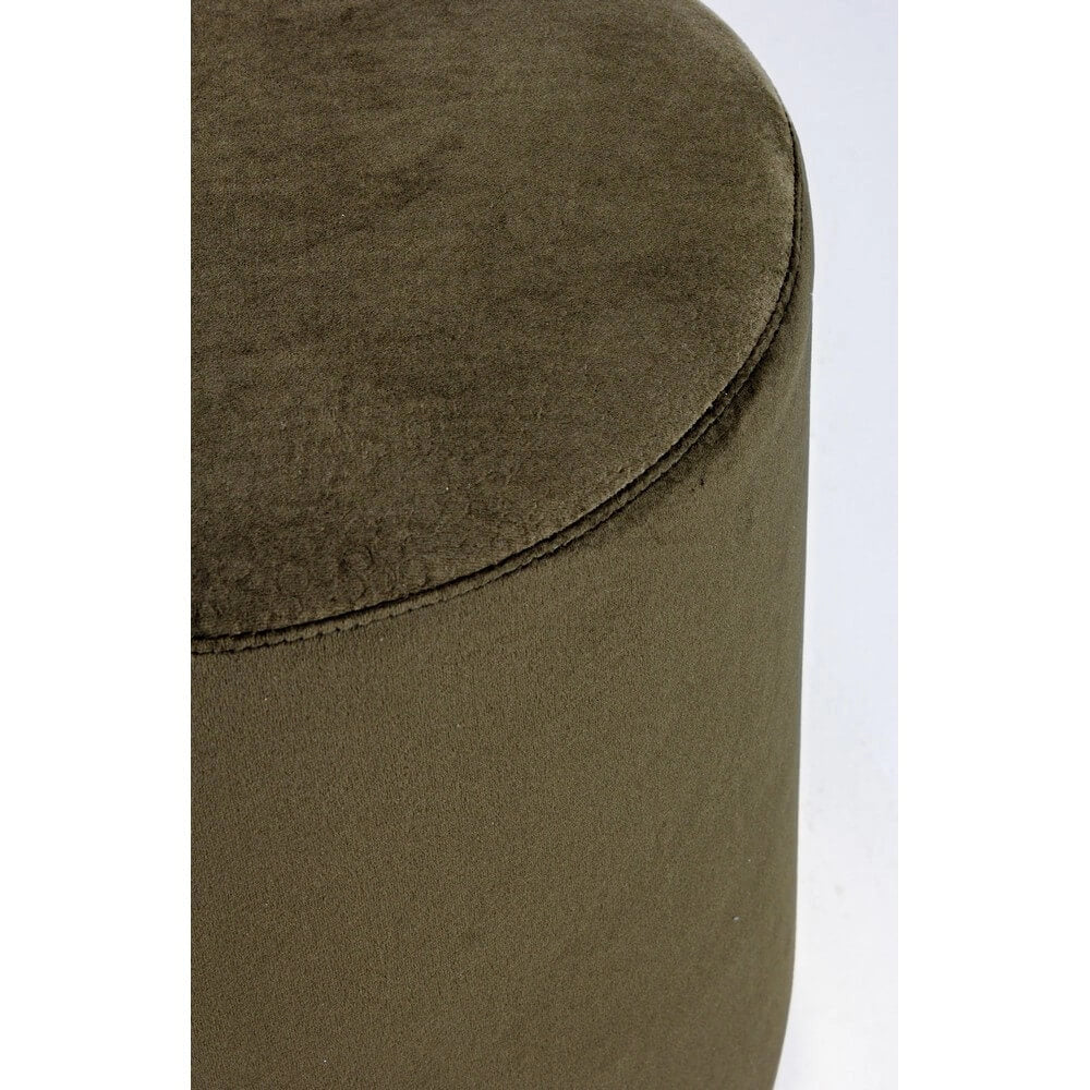 Pouf Rotondo in Velluto con Base in Acciaio Dorato - CLARK