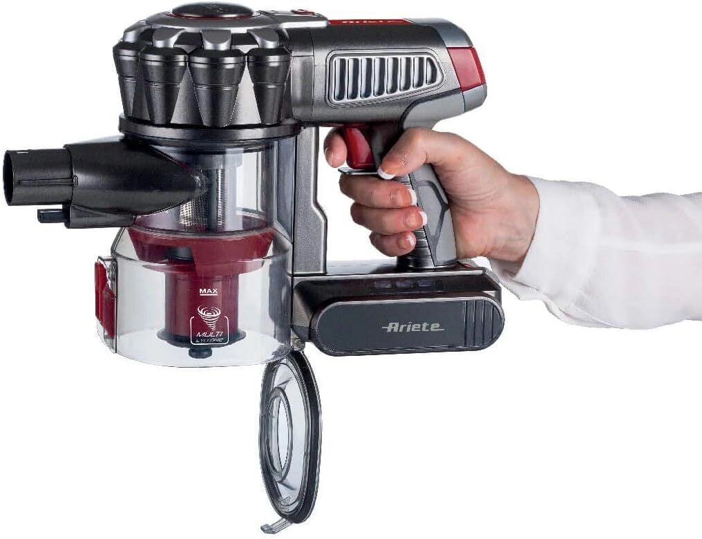 Ariete 2757 Scopa Elettrica Cordless 2 in 1 Ciclonica Senza Sacchetto 1 L 120W autonomia 45 min colore Rosso