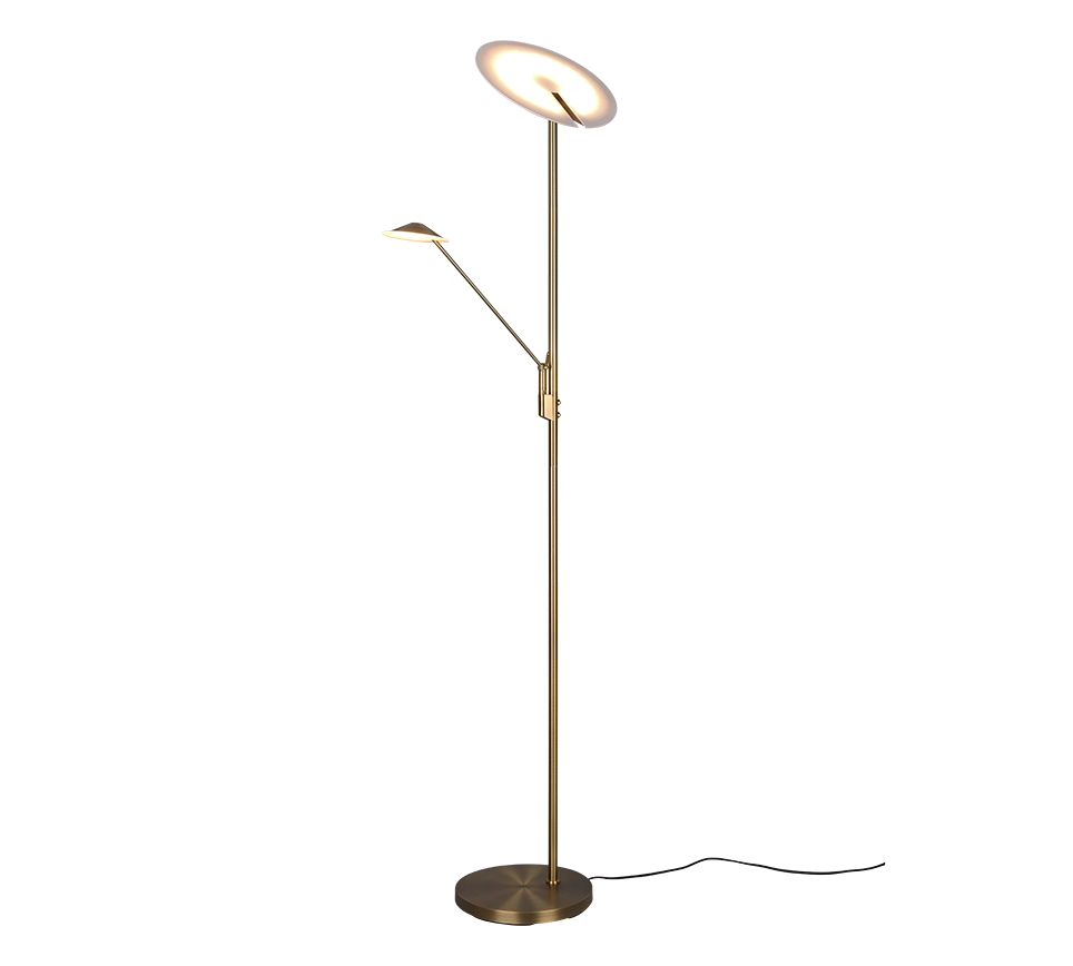 Piantana LED, metallo, ottone invecchiato, 30x180x41,6 cm, Brantford