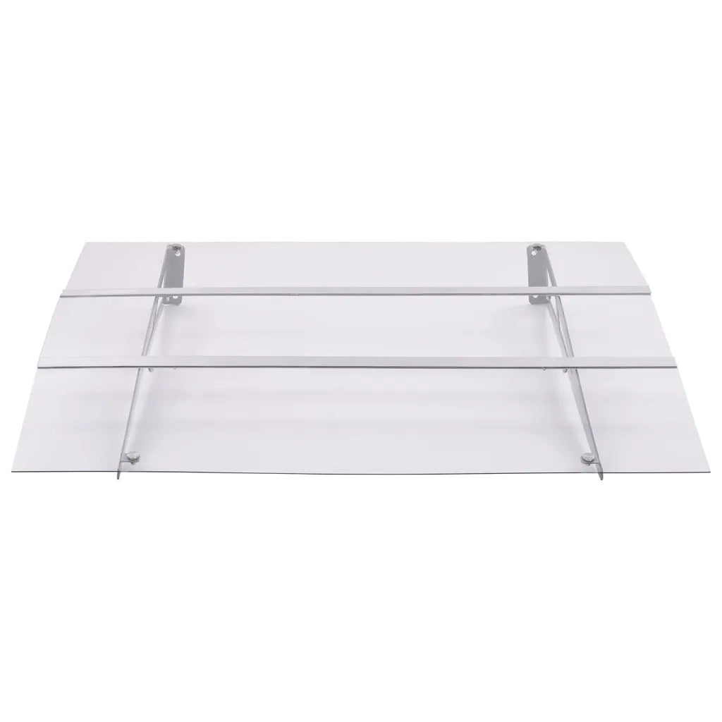 Baldacchino per Porta Argento e Trasparente 150x90 cm PET 144829