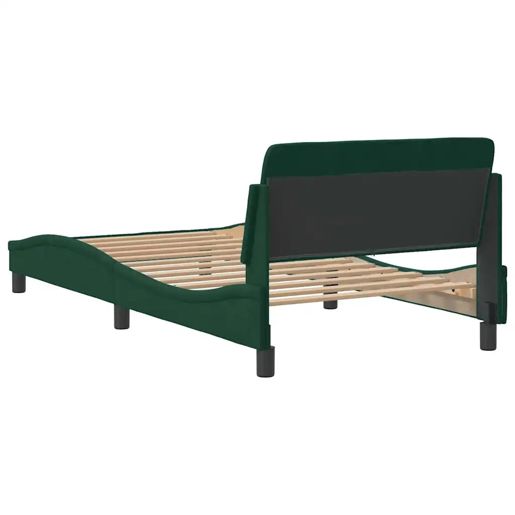 Giroletto-Struttura Letto Dover Verde Scuro 100x200 cm in Velluto