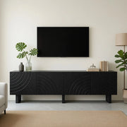 Cassettiera per TV nera in truciolare lunghezza 180 cm