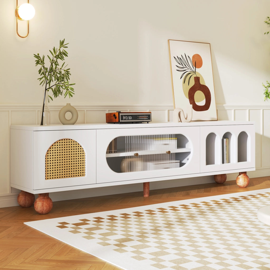 Cassettiera TV bianca in truciolare lunghezza 170 cm
