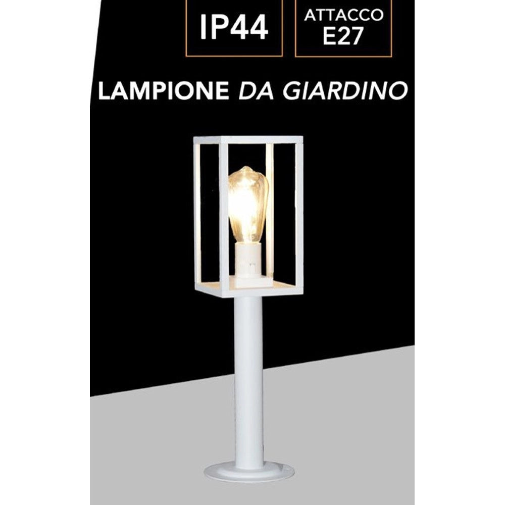 Trade Shop - Lampione Da Giardino 48cm Lampioncino Da Terra Per Vialetti Attacco E27 Ip44 518pa-h480 - Bianco