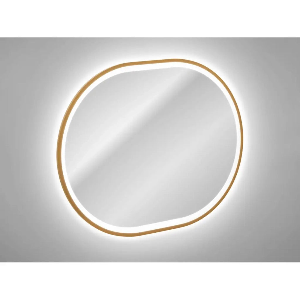 Specchio bagno LED dorato ovale 90x70 cm design
