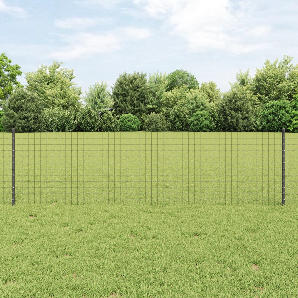 Posti per Recinzione 11 pz U-Channel Grigio 60 cm Acciaio