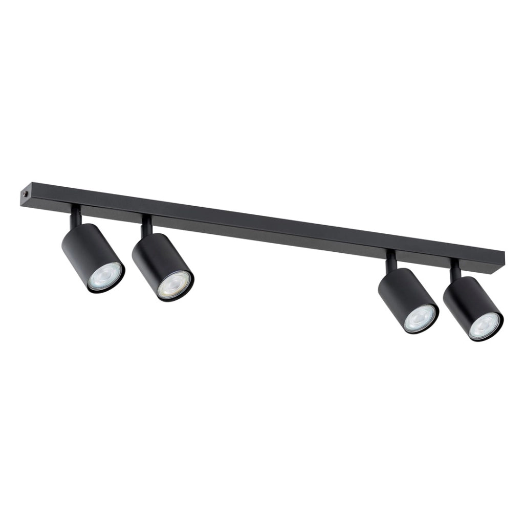 Plafoniera Flash nera 4 faretti 70 cm GU10 8W Emibig