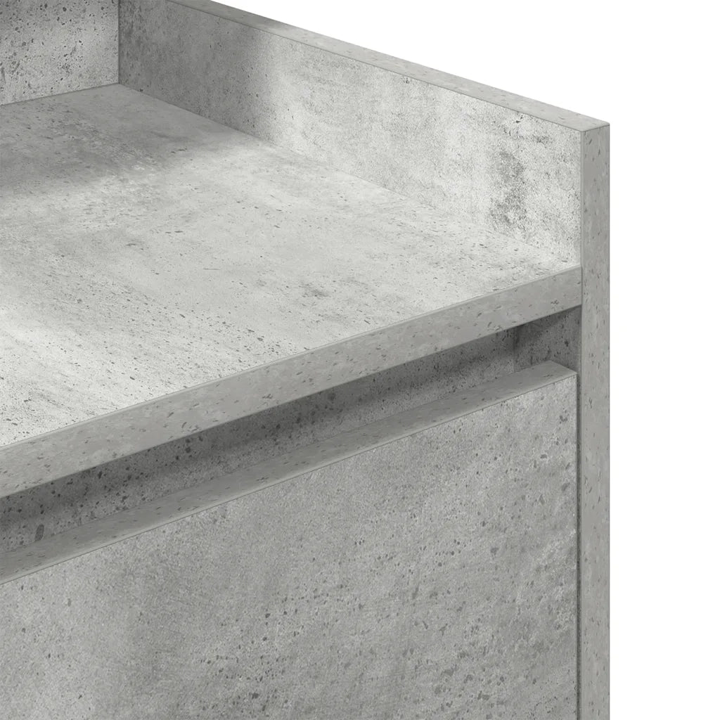 Comodino con 2 Cassetti Grigio Cemento 38x34x80 cm 861361