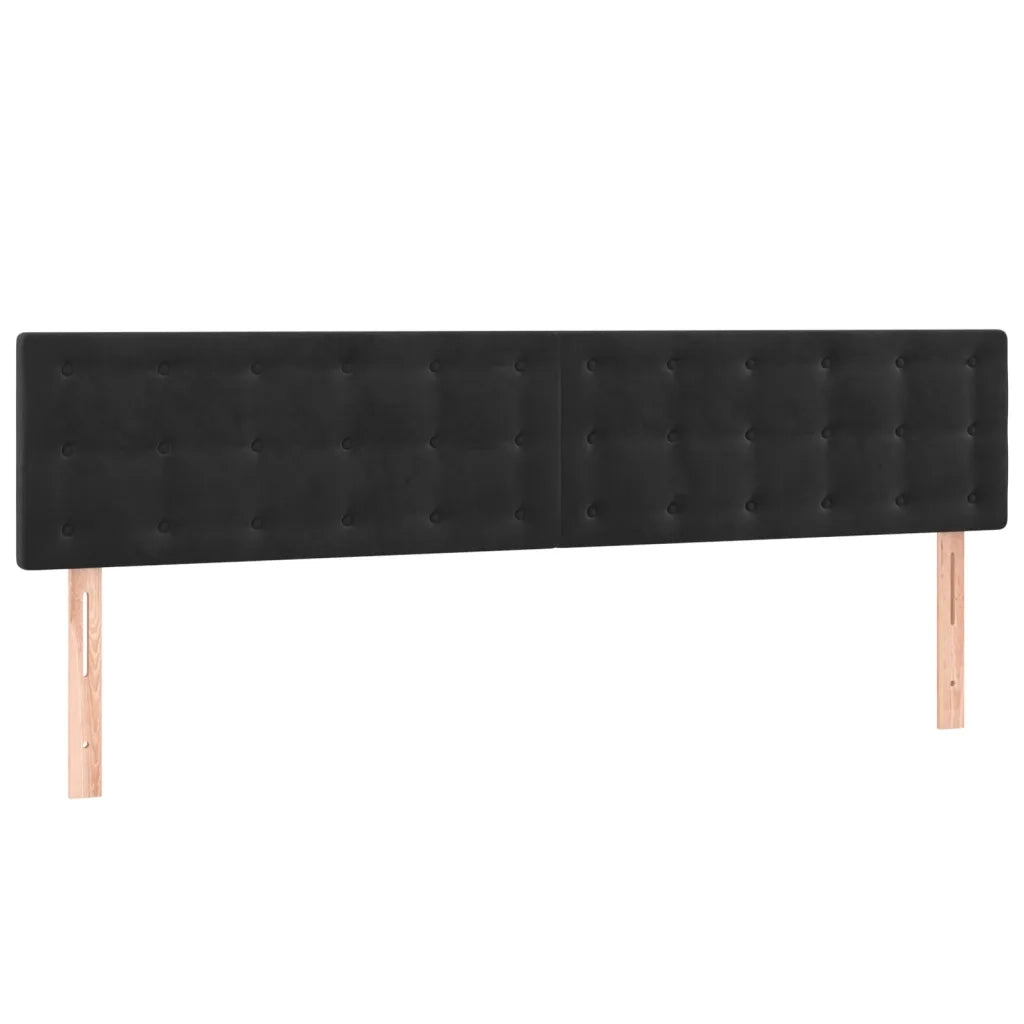 Testiera a LED Nera 180x5x78/88 cm in Velluto 3122108