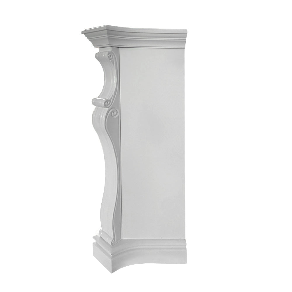 Cornice per Camino 123x39x100 cm Parigi Rivestimento in Legno Bianco