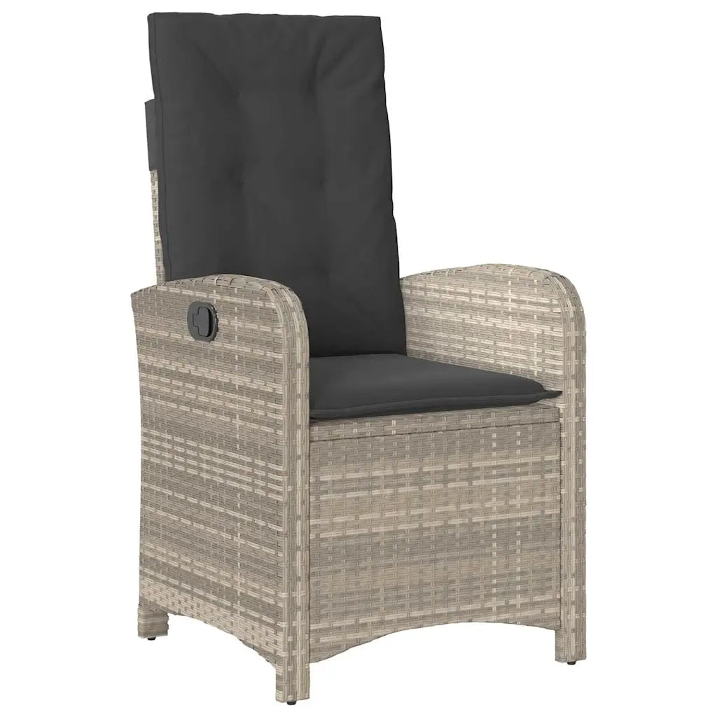 Set da Pranzo per Giardino 5 pcs Grigio chiaro polyrattan