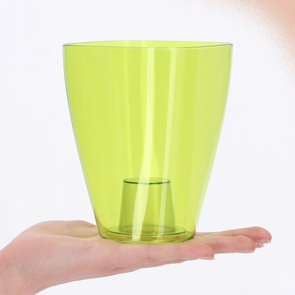 Vaso per orchidee KADAX in plastica, verde, resistente, 9 cm