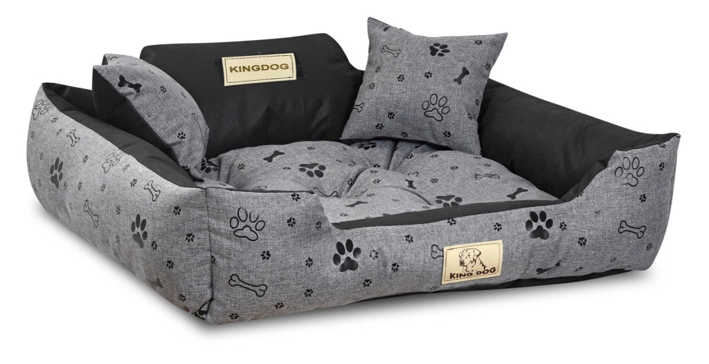 AIO FACTORY 75x65 cm KINGDOG Cuccia per cani impermeabile personalizzabile Ossa nere