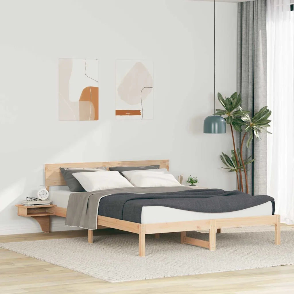Struttura del letto Marrone 150 x 200 cm Pino massello 873442