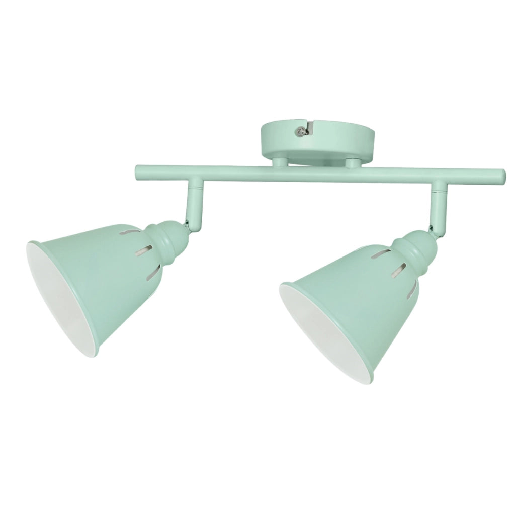 Applique parete/soffitto orientabile 2 luci menta E14 Fiona Polux