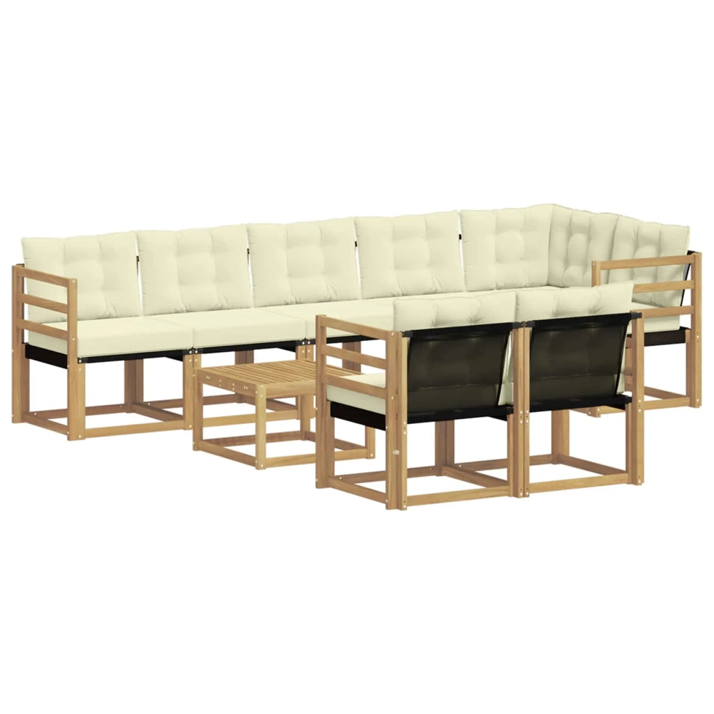 Set di divani da esterno 9 pz Bianco e Crema 3389608