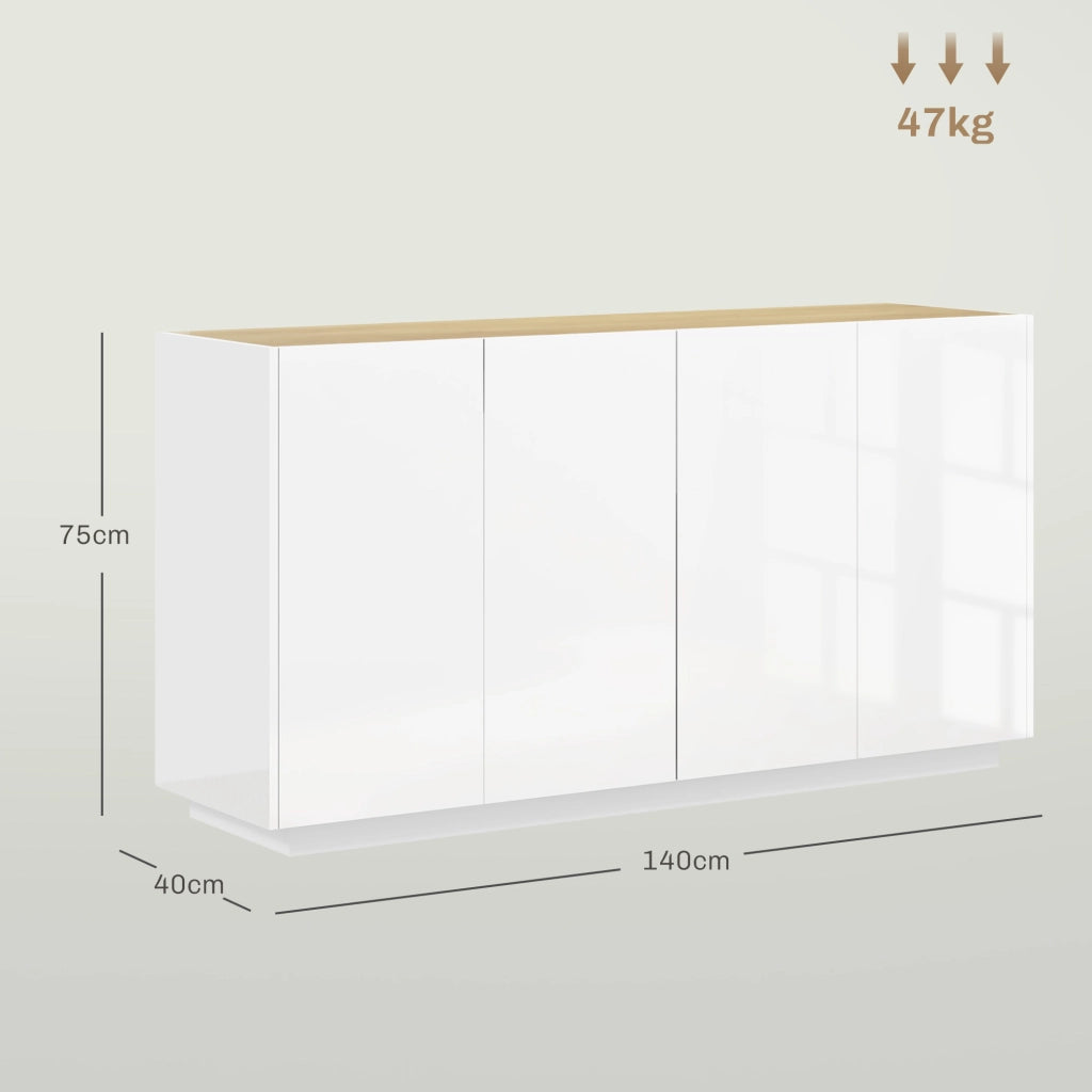 Buffet con ante ¨C Minimal ¨C Bianco laccato 140x40x75 cm