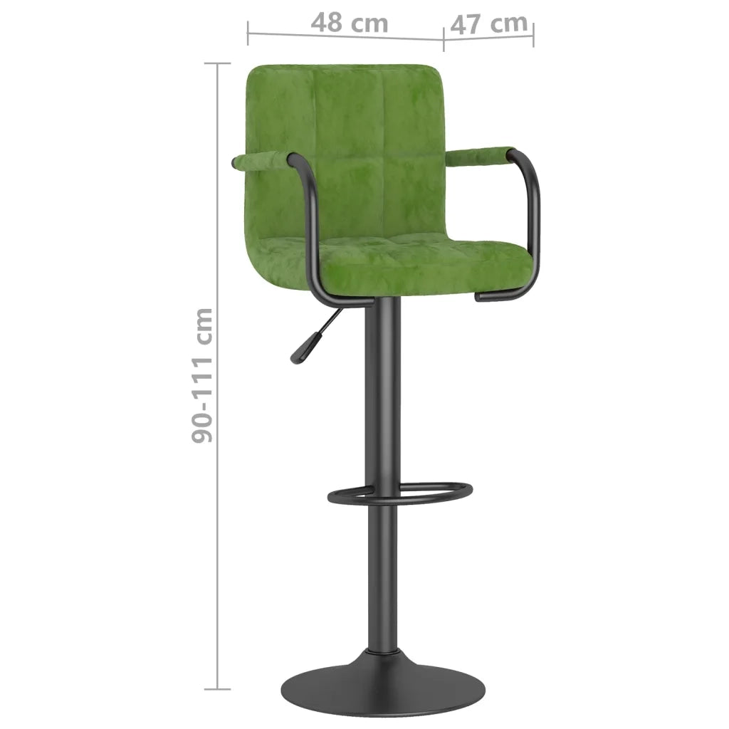 Sgabelli da Bar 2 pz Verde Chiaro in Velluto 334661