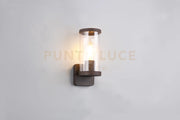 BONITO APPLIQUE DA ESTERNO IN FUSIONE DI ALLUMINIO COLORE RUGGINE E DIFFISORE TRASPARENTE IP44 H.23CM  1 LUCE ATTACCO E27