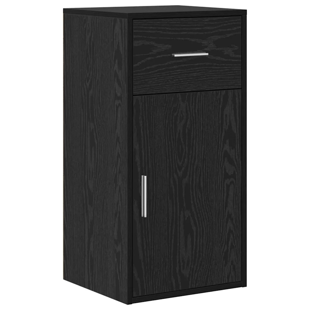 Credenza con cassetto Rovere Nero 38 x 34 x 75 cm 869547
