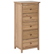 Cassettiera rustica a 5 ripiani in legno chiaro stile rustico