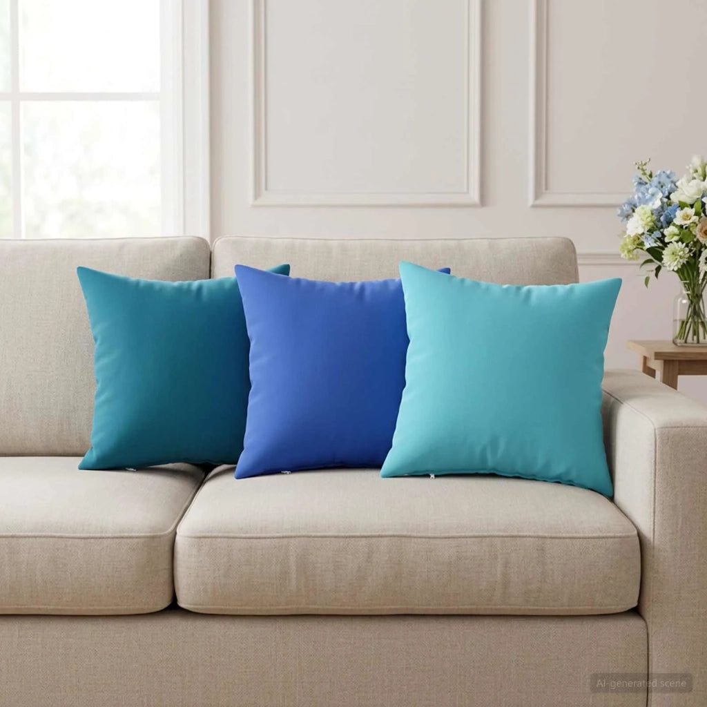 Federa 2 pcs HEERLEN Turchese 30 x 30 cm Poliestere 907525
