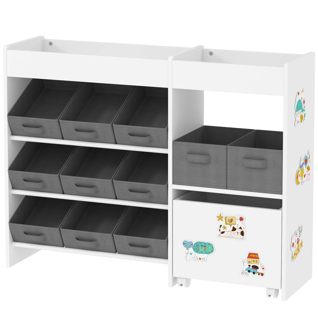 Cassettiera per bambini con 11 cestini ¨C Minimal ¨C Bianco 105x30x80 cm