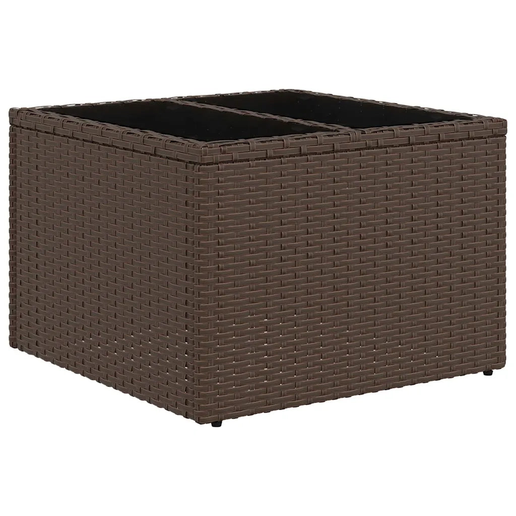Set Divani da Giardino 11 pz con Cuscini Polyrattan Marrone 3218103