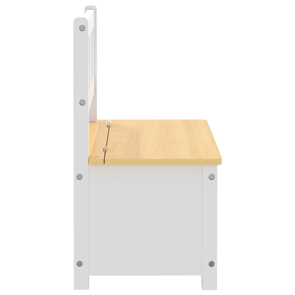 Cassapanca per Bambini Bianca e Beige 60x30x55 cm in MDF 10408