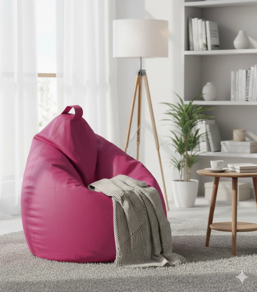 Poltrona a Sacco Pouf in Similpelle fucsia Avalli