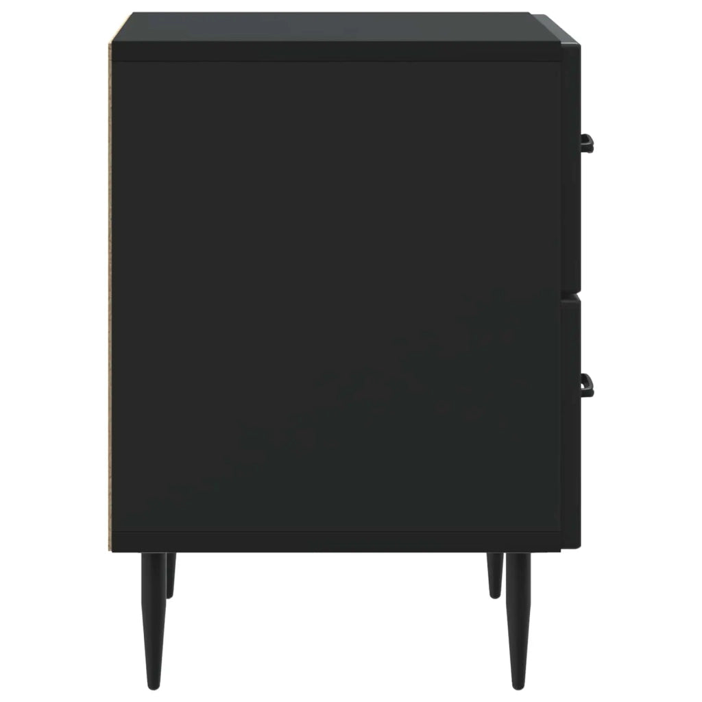 Comodino | Armadio da Notte | Mobiletto da notte Nero 43 x 34,5 x 47,5 cm Legno ingegnerizzato