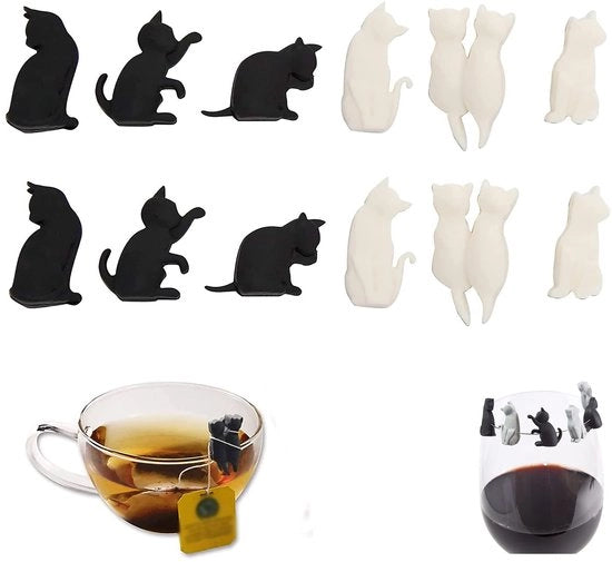 Etichette per bicchieri di vetro 12 pezzi - Etichette riutilizzabili per bicchieri - Marcatore di vetro con silicone - Etichette per bicchieri - Antibatterico - Dimensione 28 mm - Marcatore di vetro
