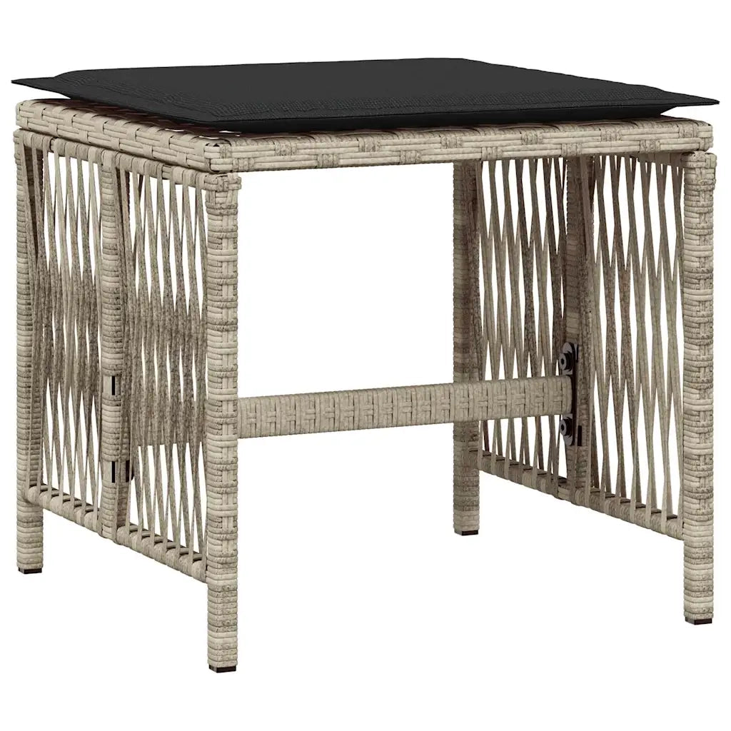 Set Pranzo Giardino 11pz con Cuscini Grigio Chiaro Polyrattan 3211511