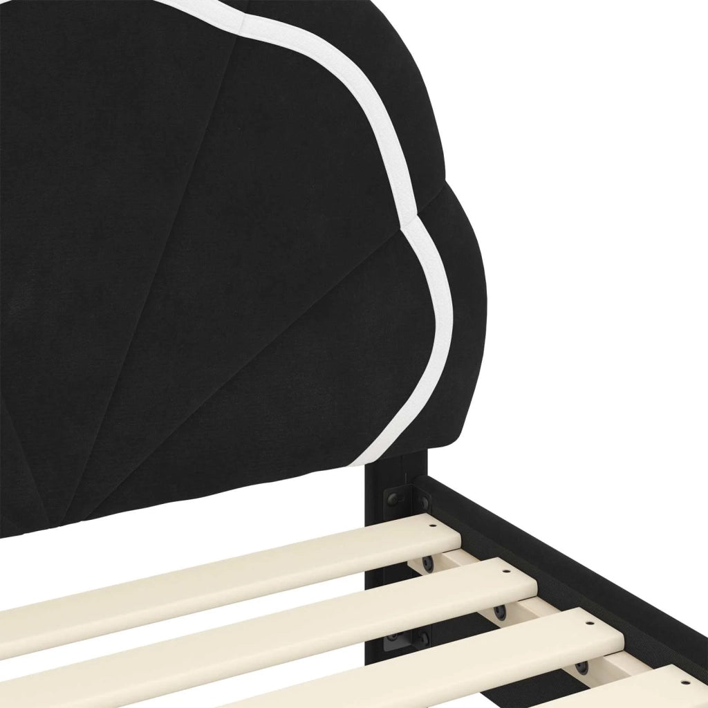 Struttura letto bambini con testata-Giroletto per bambini Nero 90 x 190 cm Velluto 381383