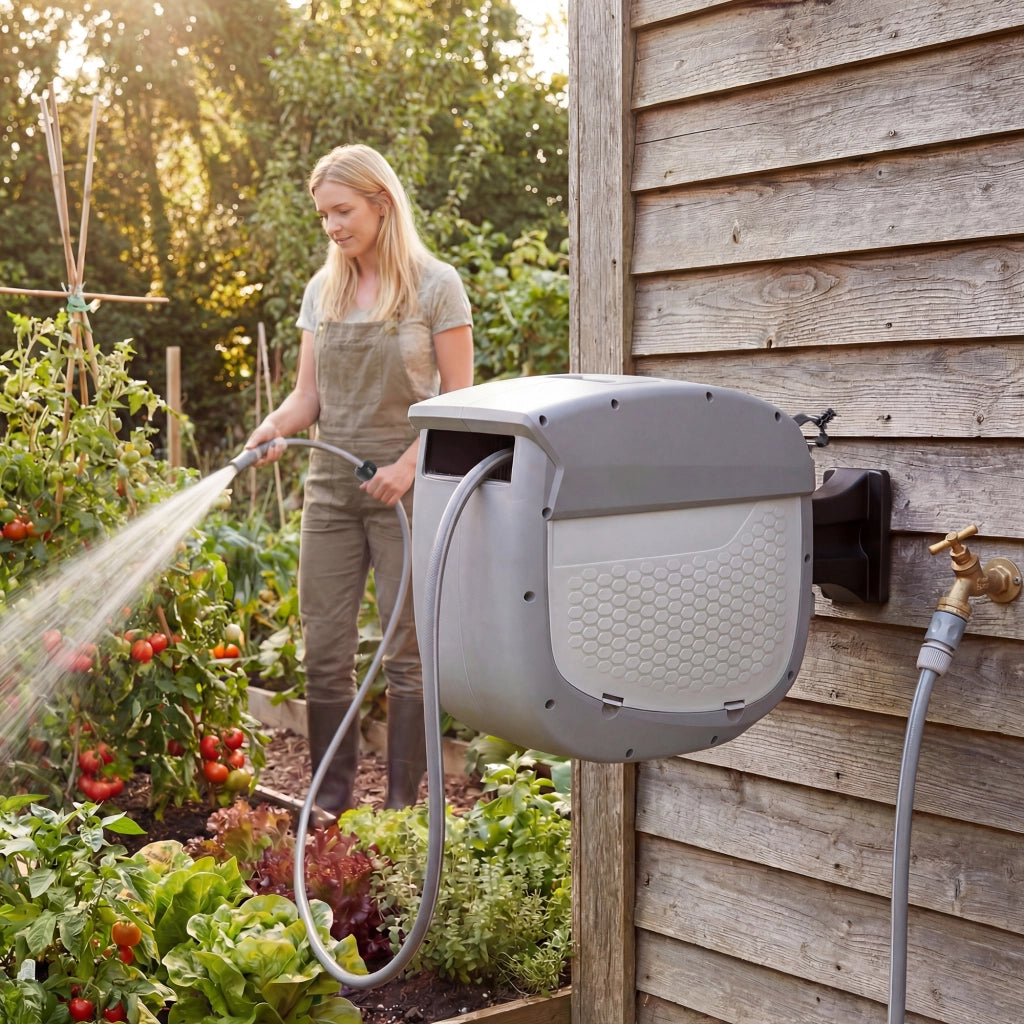 Avvolgitubo per Giardino con Tubo 20 m ¨C Minimal ¨C Grigio 180¡ã