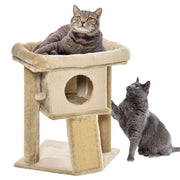 Tiragraffi Albero per Gatti con Casetta e Lettino ¨C Minimal ¨C Marrone