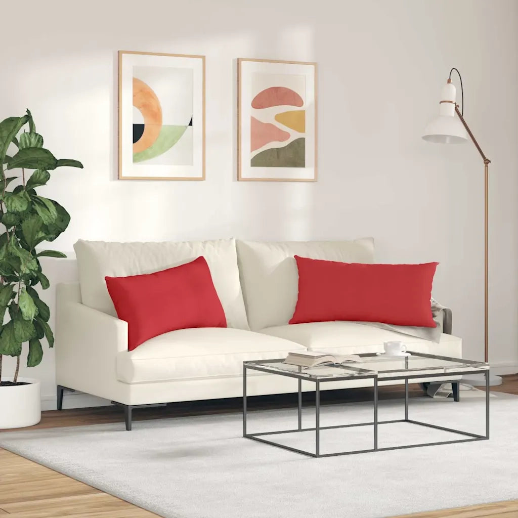 Cuscini da Divano 2 pcs Rosso 80 x 40 cm Tessuto 42013708