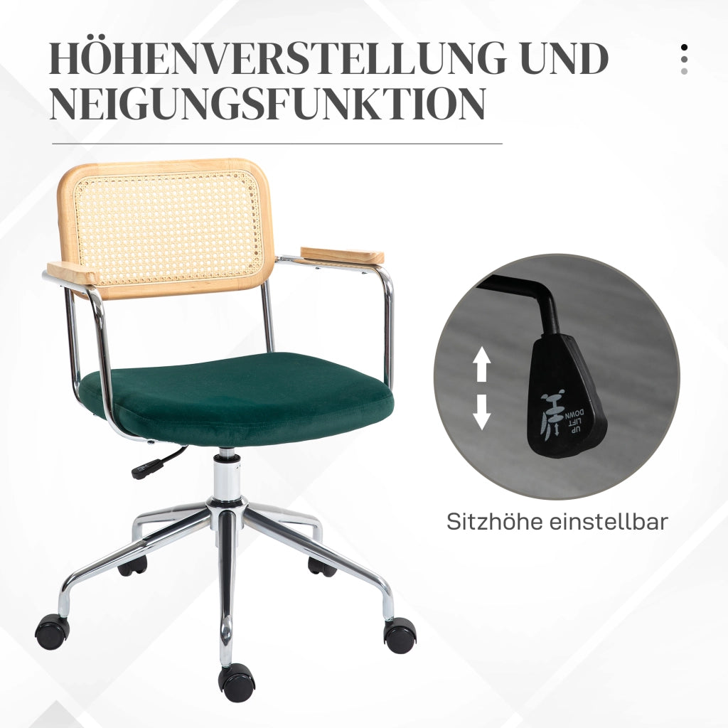 Sedia da ufficio ¨C Minimal ¨C verde, legno, metallo, 120 kg
