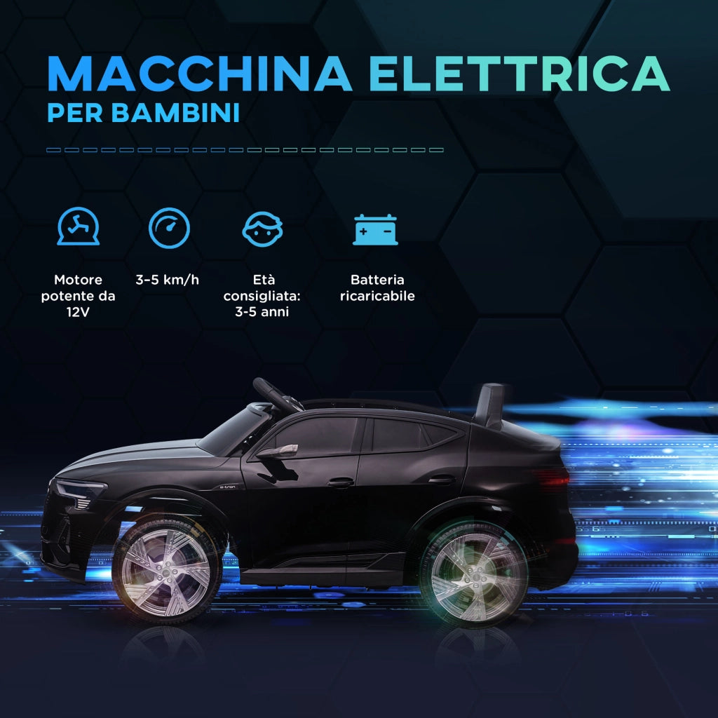 Macchina Elettrica per Bambini ¨C Minimal ¨C Nero, Telecomando, 12V, 3-5 Anni