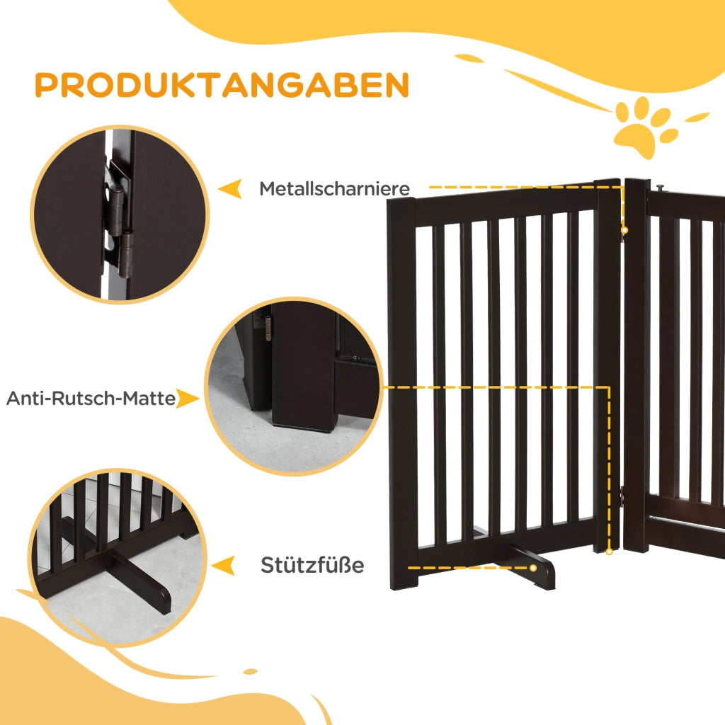 Cancello per Bambini e Cani ¨C Minimal ¨C 155x76 cm Legno Scuro