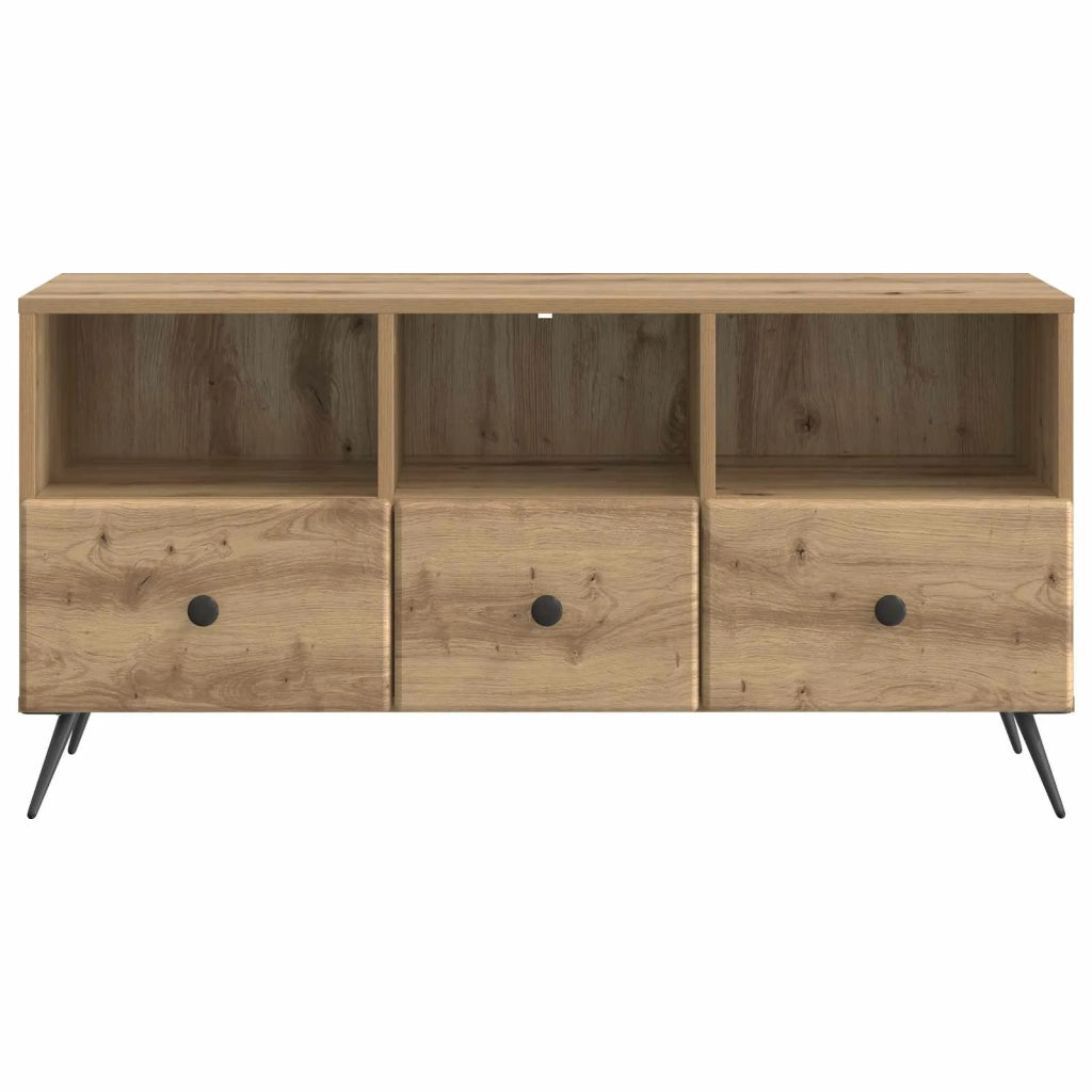 Mobile TV con cassetto-Credenza per TV Rovere Artigianale 102 x 34,5 x 50 cm 618721