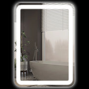 Specchio da Bagno con Luci LED ¨C Minimal ¨C 50x70 cm, Colore Argento, Dimmabile, 3 Luci