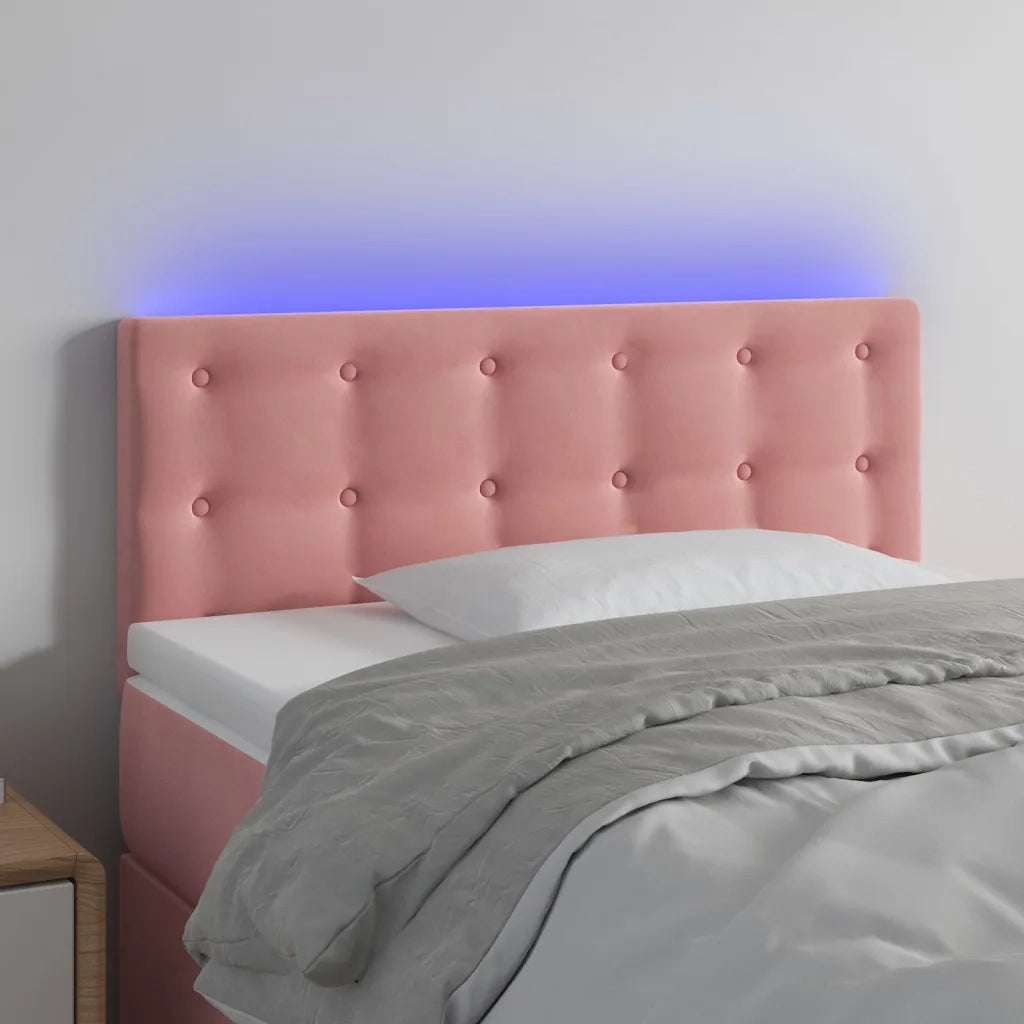 Testiera | Testata a LED Rosa 80x5x78/88 cm in Velluto